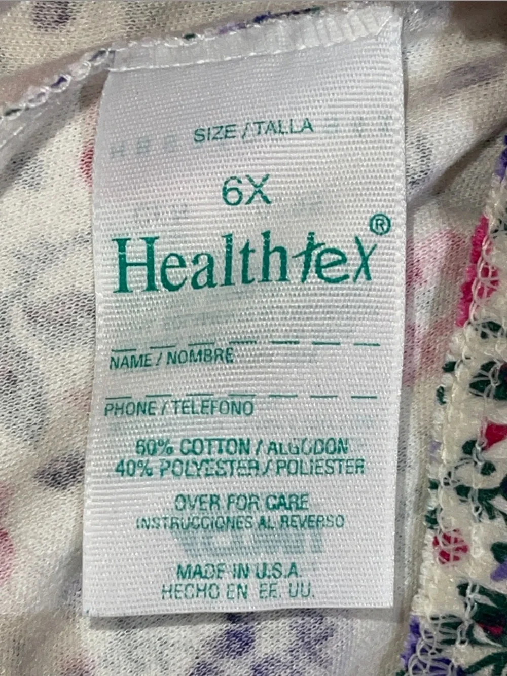 Vintage Healthtex 90s Girls Flower Set Shirt Skort 6X USA Floral Cottage New